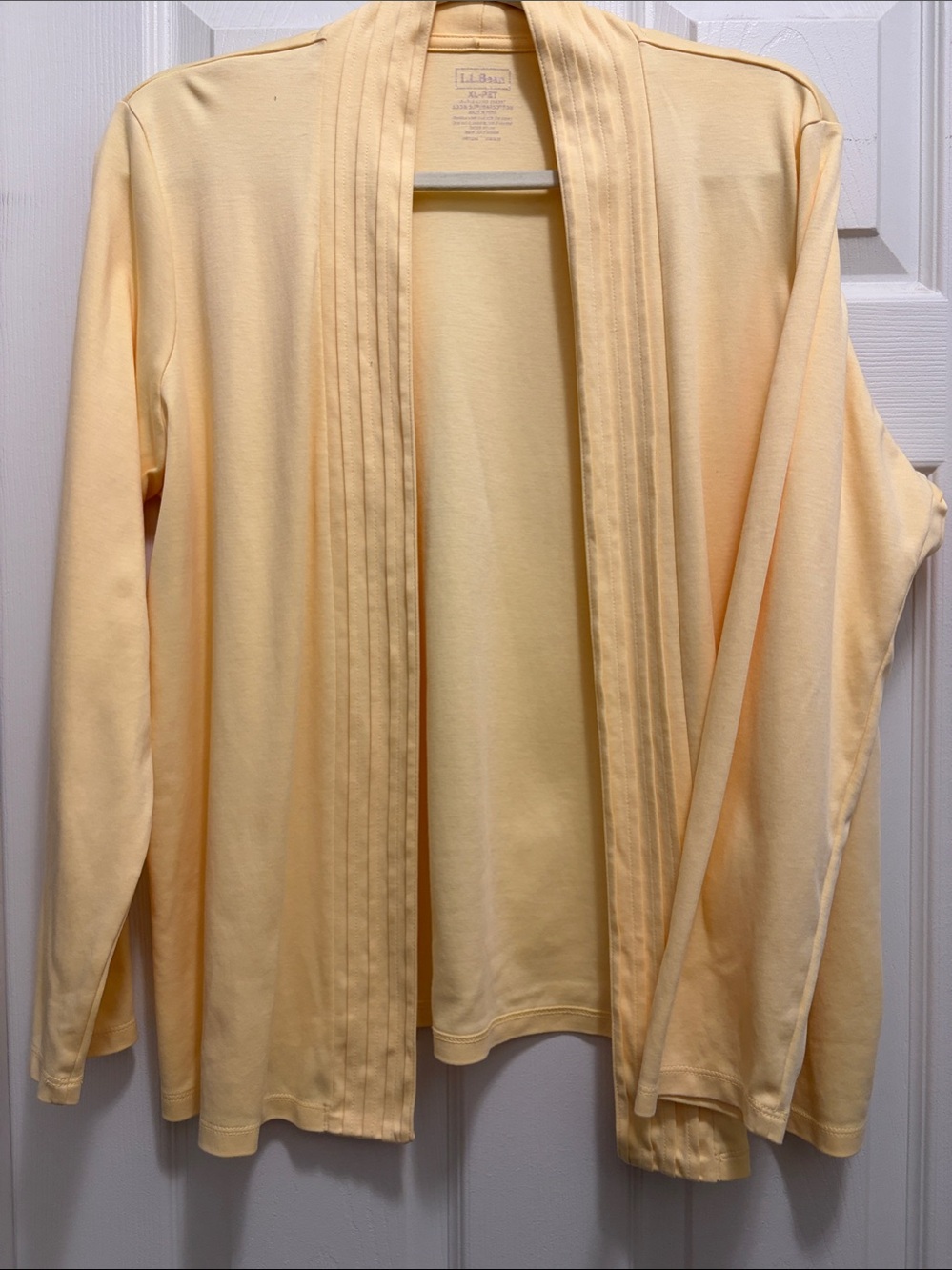 L.L. Bean Open-Front Cardigan in Soft Yellow